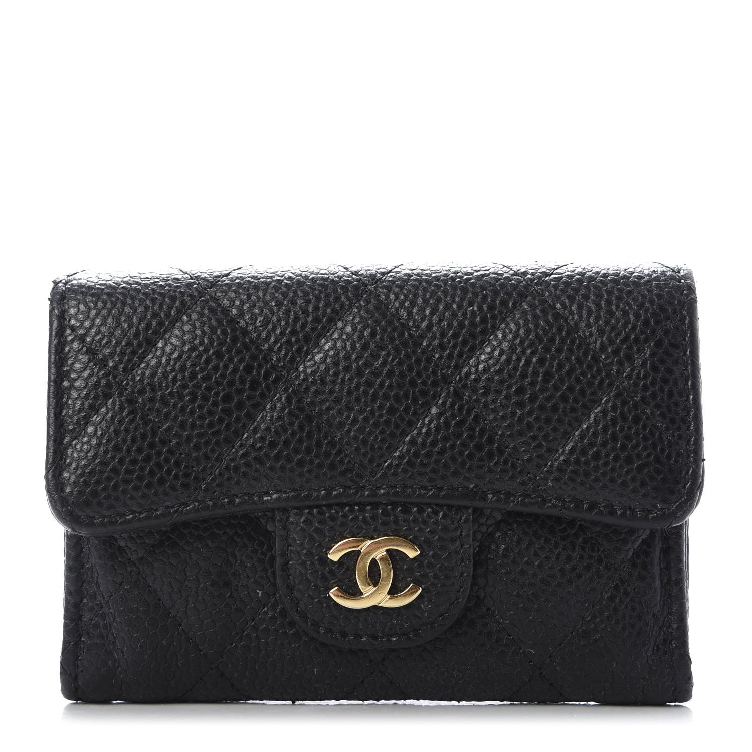 Chanel Caviar Quilted Flap Card Holder Black 1 of 9