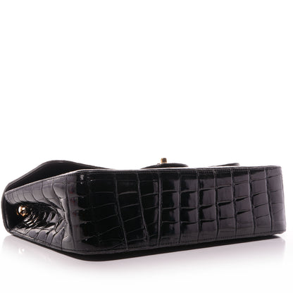 Chanel Shiny Alligator Jumbo Single Flap Black 4 of 9