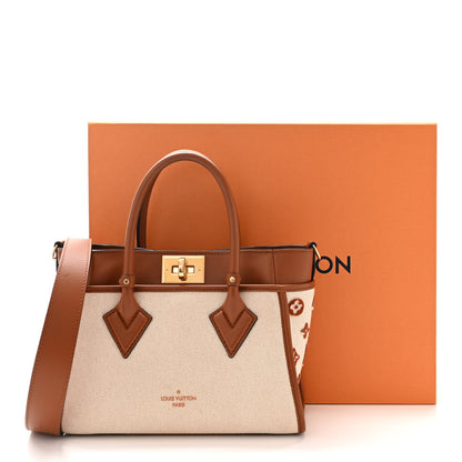 Louis Vuitton Canvas Calfskin Monogram On My Side PM Caramel Tan 10 of 10