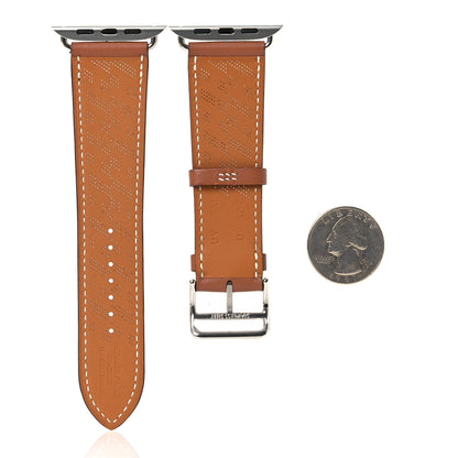 Hermes Swift 42mm H Diagonal Apple Watch Single Tour Band Gold 2 of 11