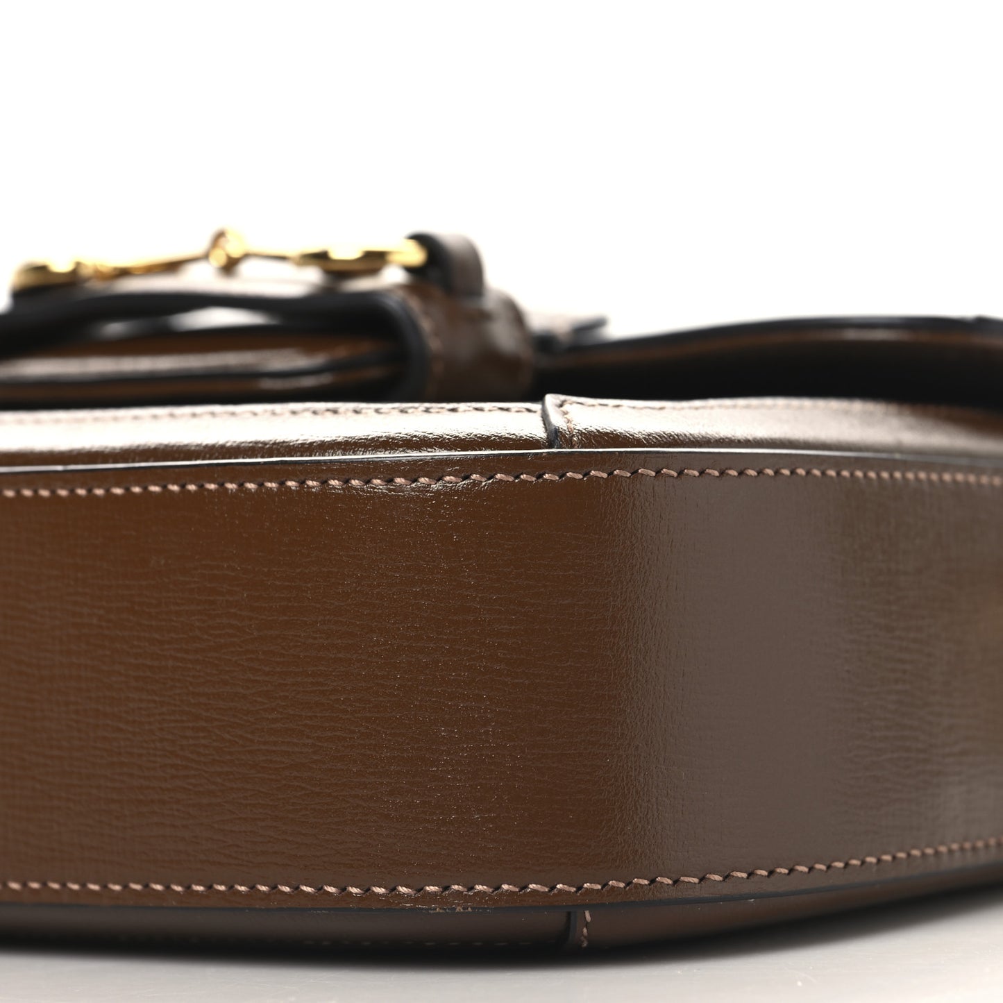 GG Supreme Monogram Web Mini Horsebit 1955 Shoulder Bag Beige Brown Sugar