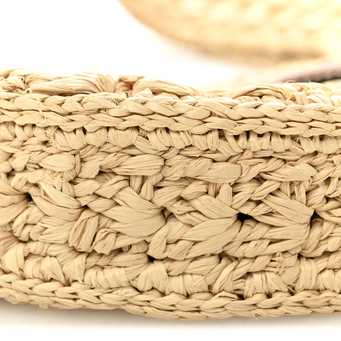 Raffia Calfskin Triomphe Panier Hobo Bag Natural Tan