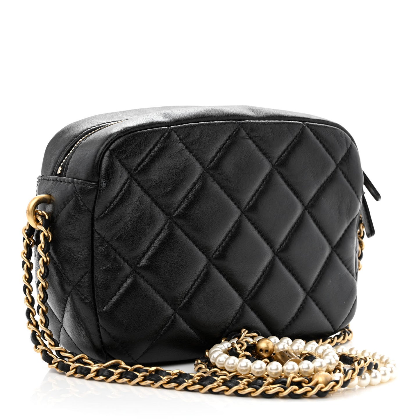 Lambskin Quilted Mini My Perfect Camera Case Black
