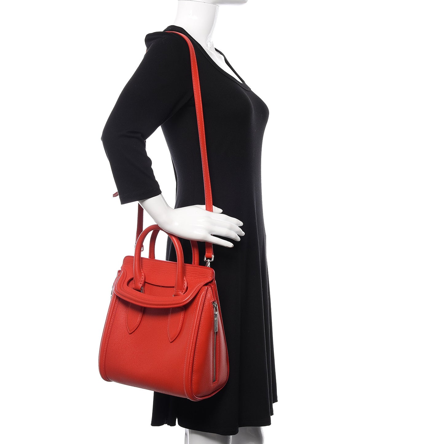 Grained Calfskin Large Heroine Red