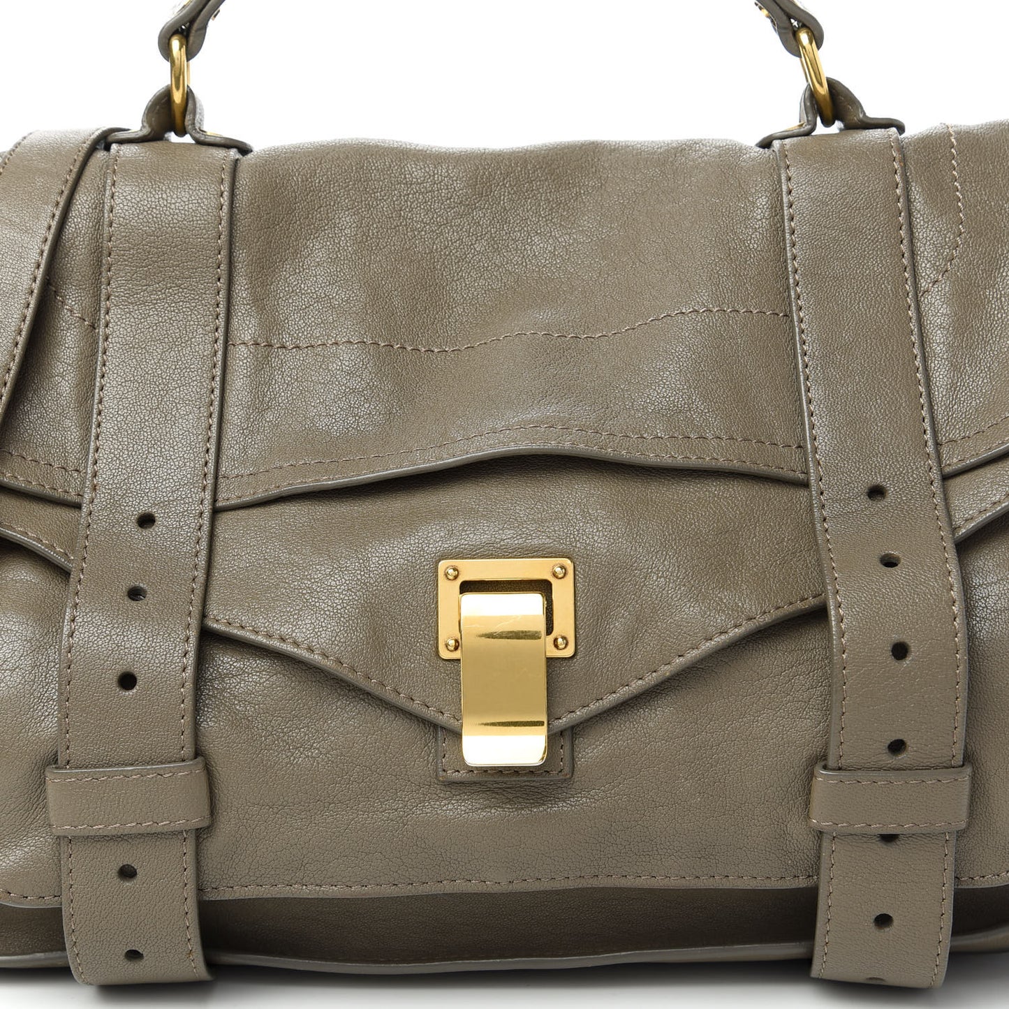 Lambskin PS1 Satchel Dark Olive