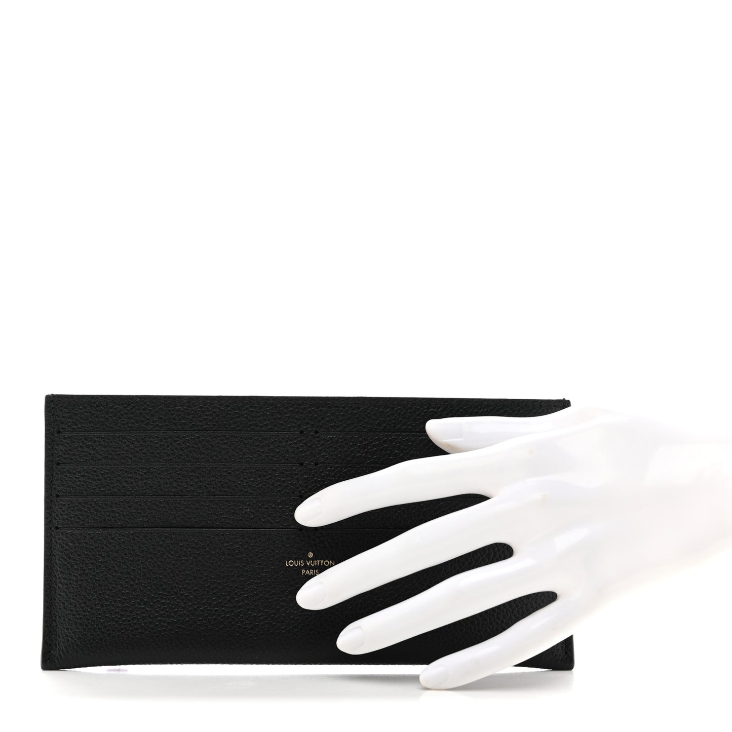 Calfskin Felicie Chain Wallet Card Holder Insert Black