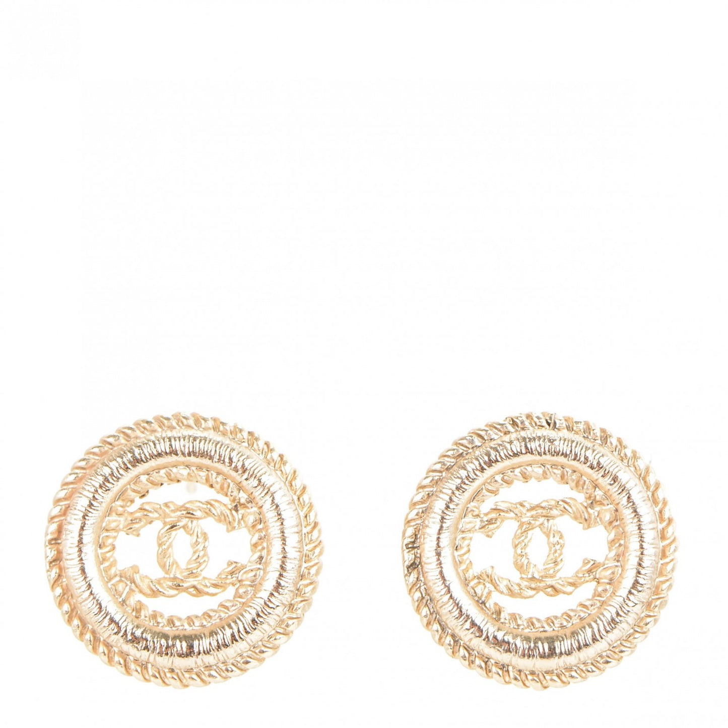 Twisted CC Earrings Light Gold