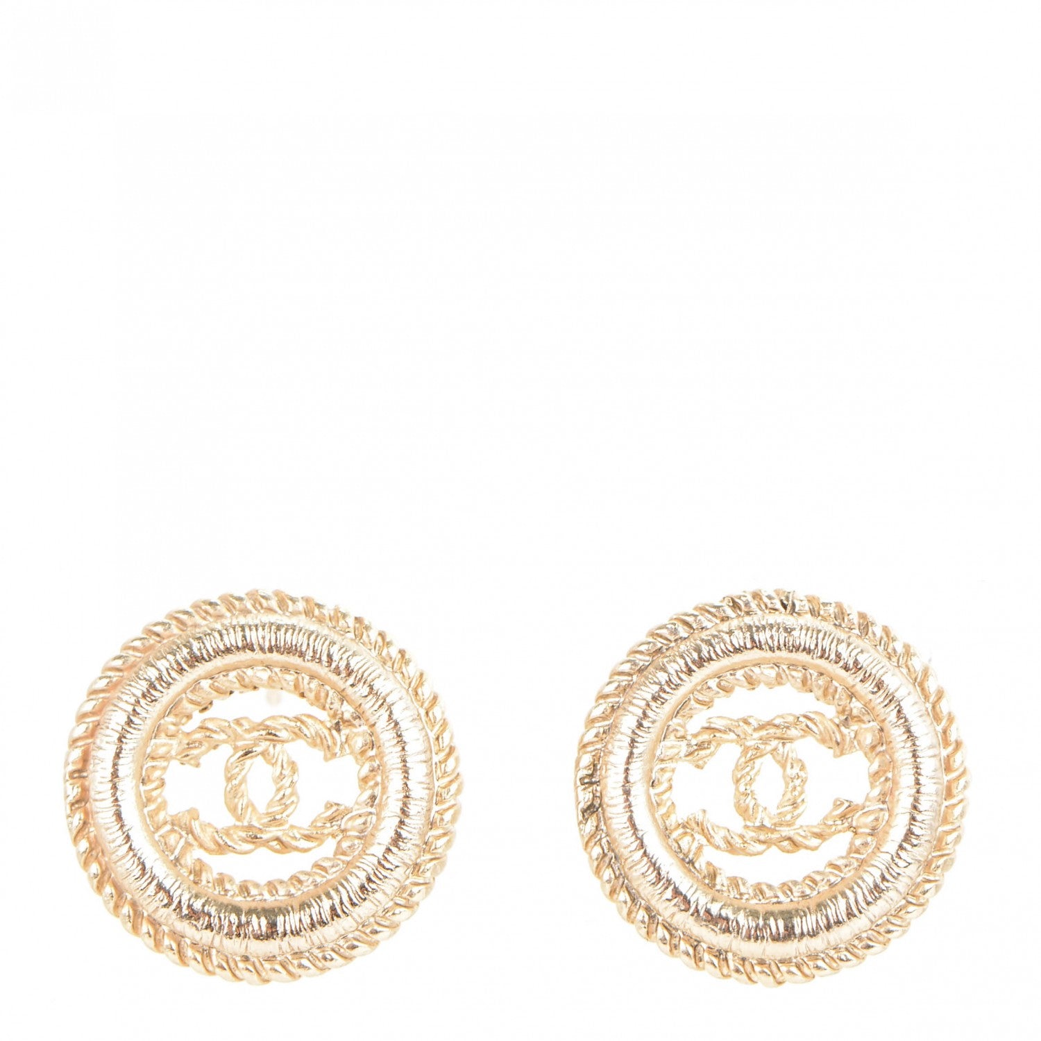 Chanel Twisted CC Earrings Light Gold 1 of 4
