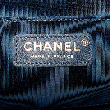 Chanel Calfskin Quilted Medium Daily Chevron Flap Navy Blue 6 of 10