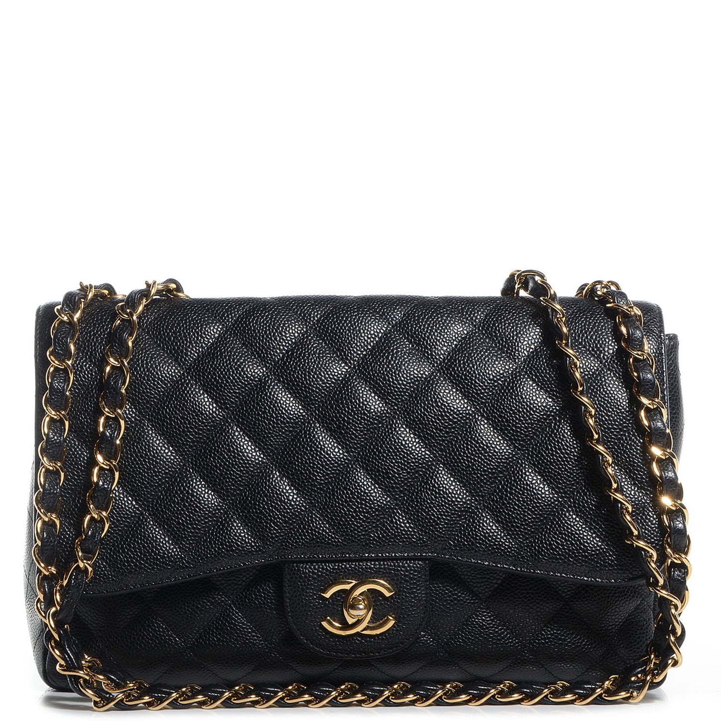 Caviar Jumbo Single Flap Black
