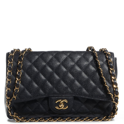 Chanel Caviar Jumbo Single Flap Black 1 of 8