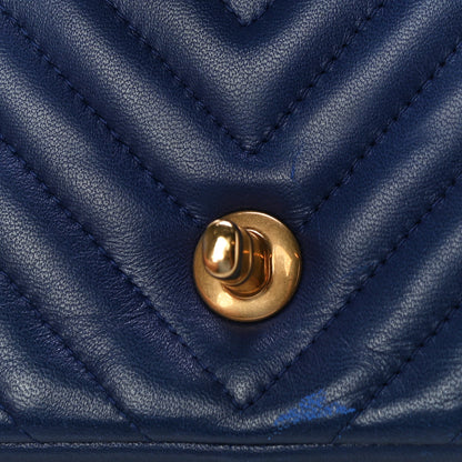 Chanel Lambskin Chevron Quilted Extra Mini Rectangular Flap Blue 13 of 14