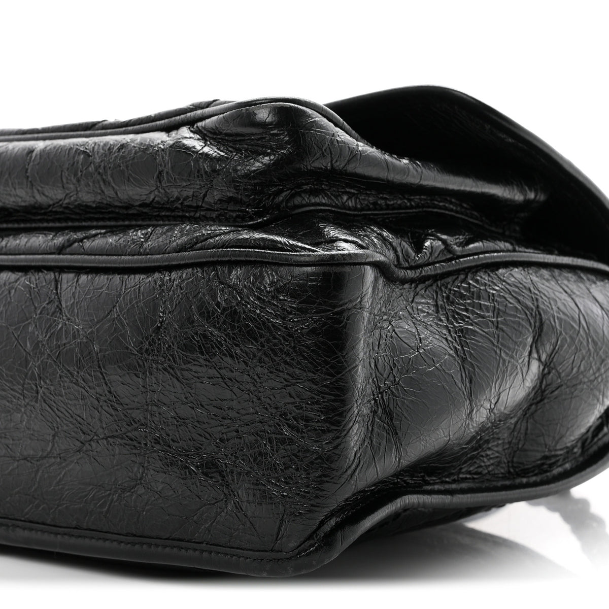 Saint Laurent Crinkled Calfskin Matelasse Monogram Medium Niki Chain Satchel Black 10 of 10