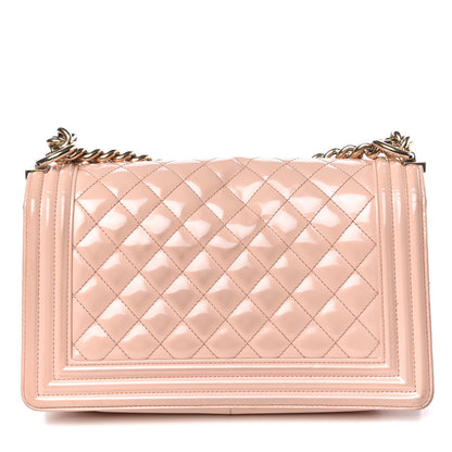 Chanel Patent Calfskin Quilted Medium Boy Flap Light Pink 10 of 15
