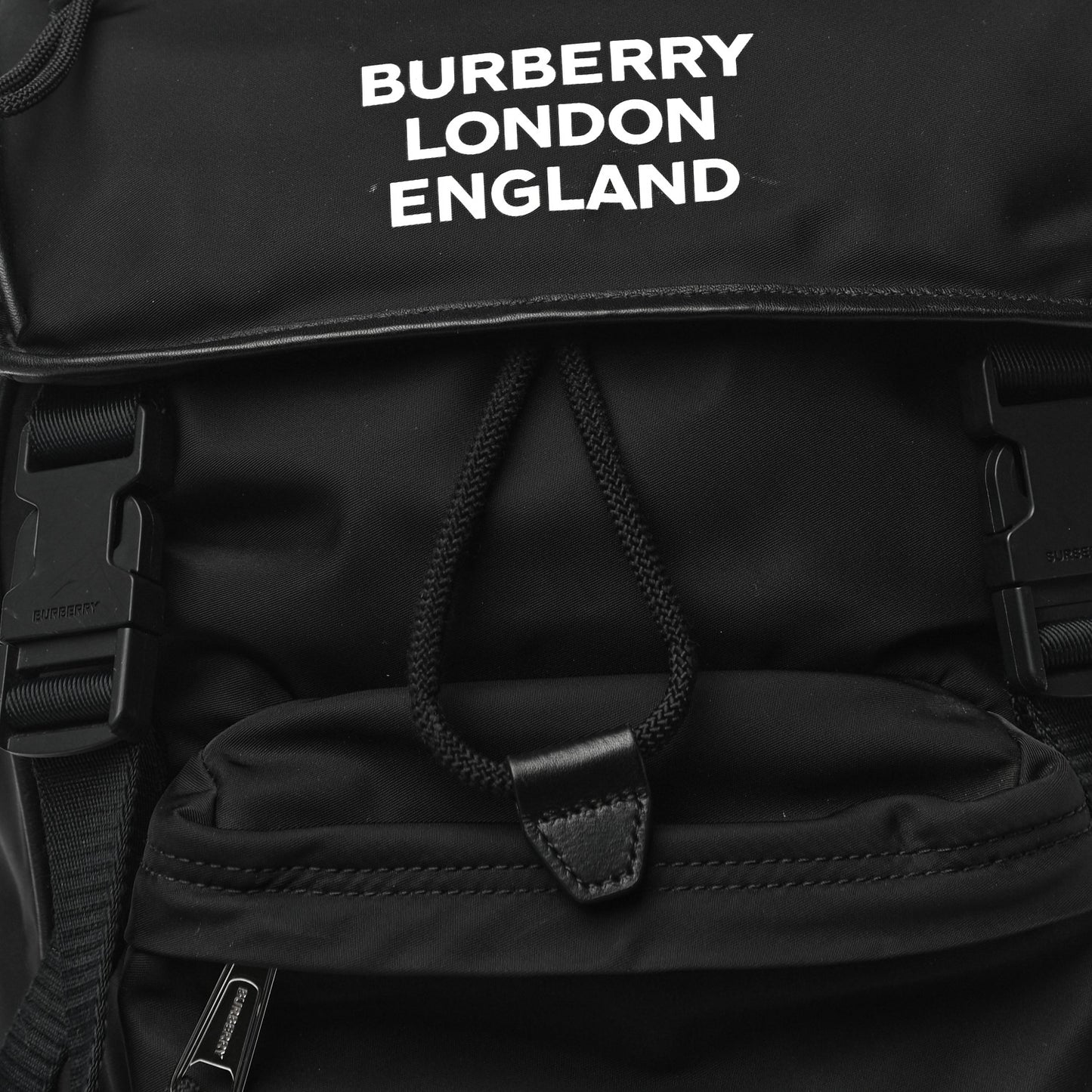 Nylon Logo Print Rocky Backpack Black
