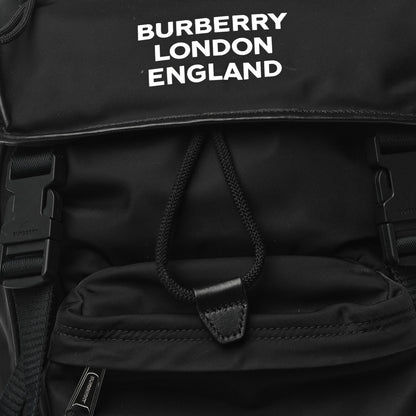 Burberry Nylon Logo Print Rocky Backpack Black 6 of 19