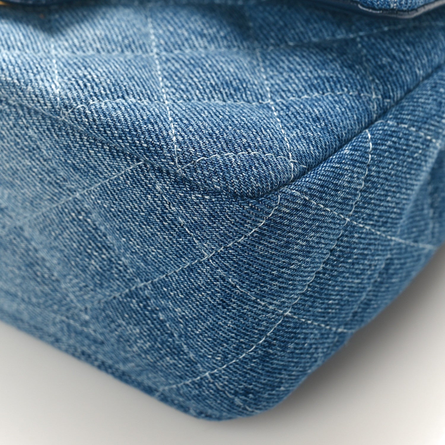 Chanel Washed Denim Quilted Mini Rectangular Flap Blue 9 of 9