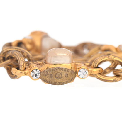 Chanel Pearl Crystal CC Bracelet Gold 4 of 4