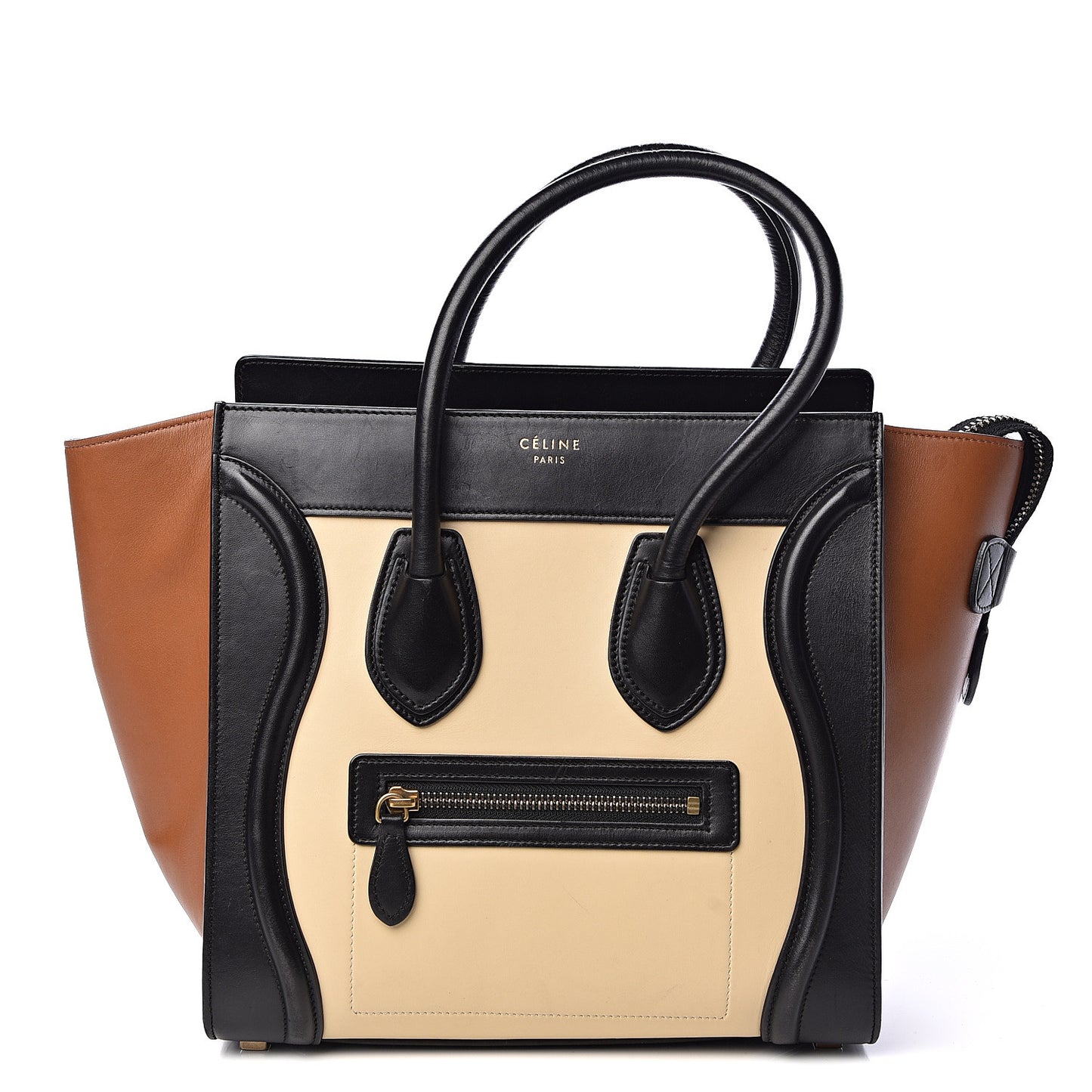 Smooth Calfskin Micro Tri-Color Luggage Brown