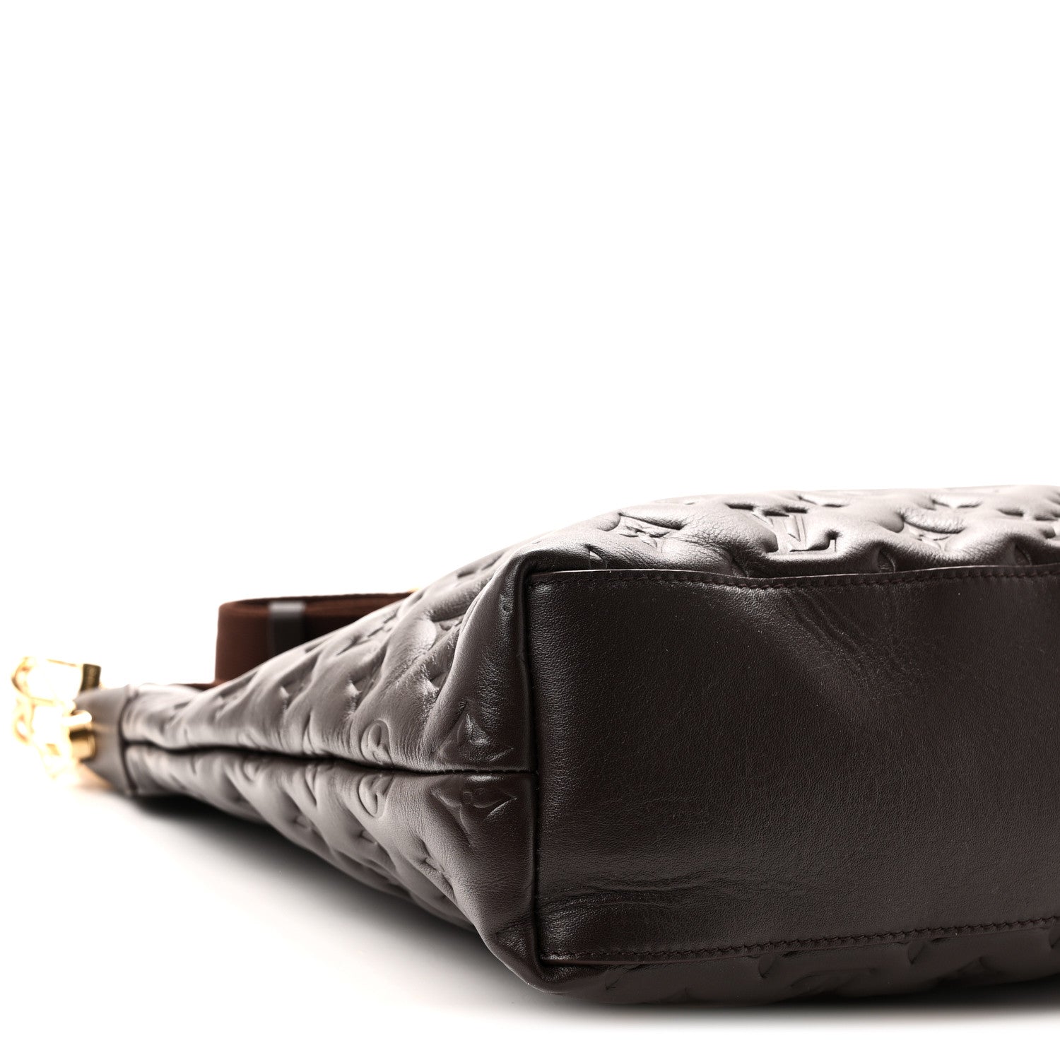 Louis Vuitton Calfskin Embossed Monogram Coussin Hobo MM Chocolate 9 of 10