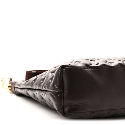 Louis Vuitton Calfskin Embossed Monogram Coussin Hobo MM Chocolate 9 of 10