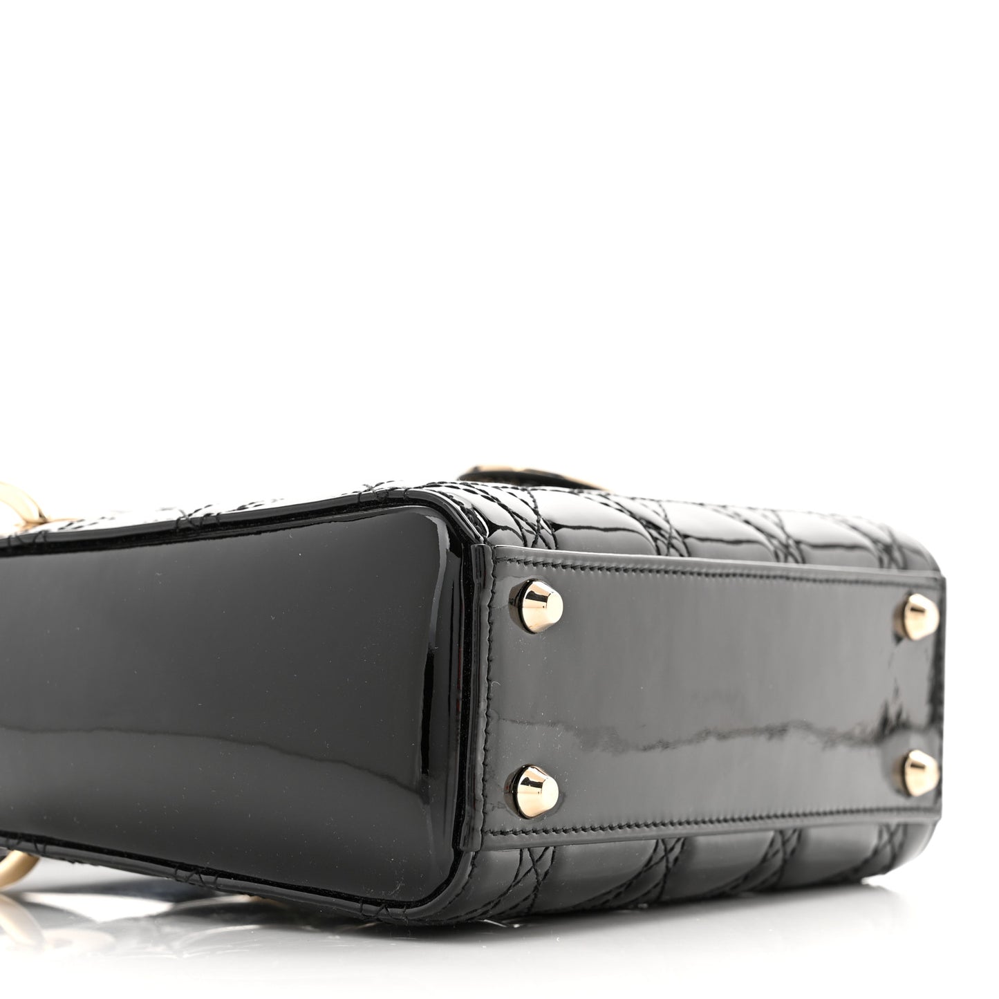 Patent Cannage Mini Lady Dior Black