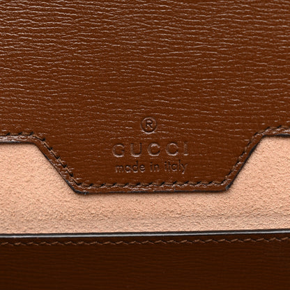 Gucci GG Supreme Monogram Azalea Calfskin Web Small Horsebit 1955 Crossbody Bag Beige Ebony Brown Sugar 6 of 10