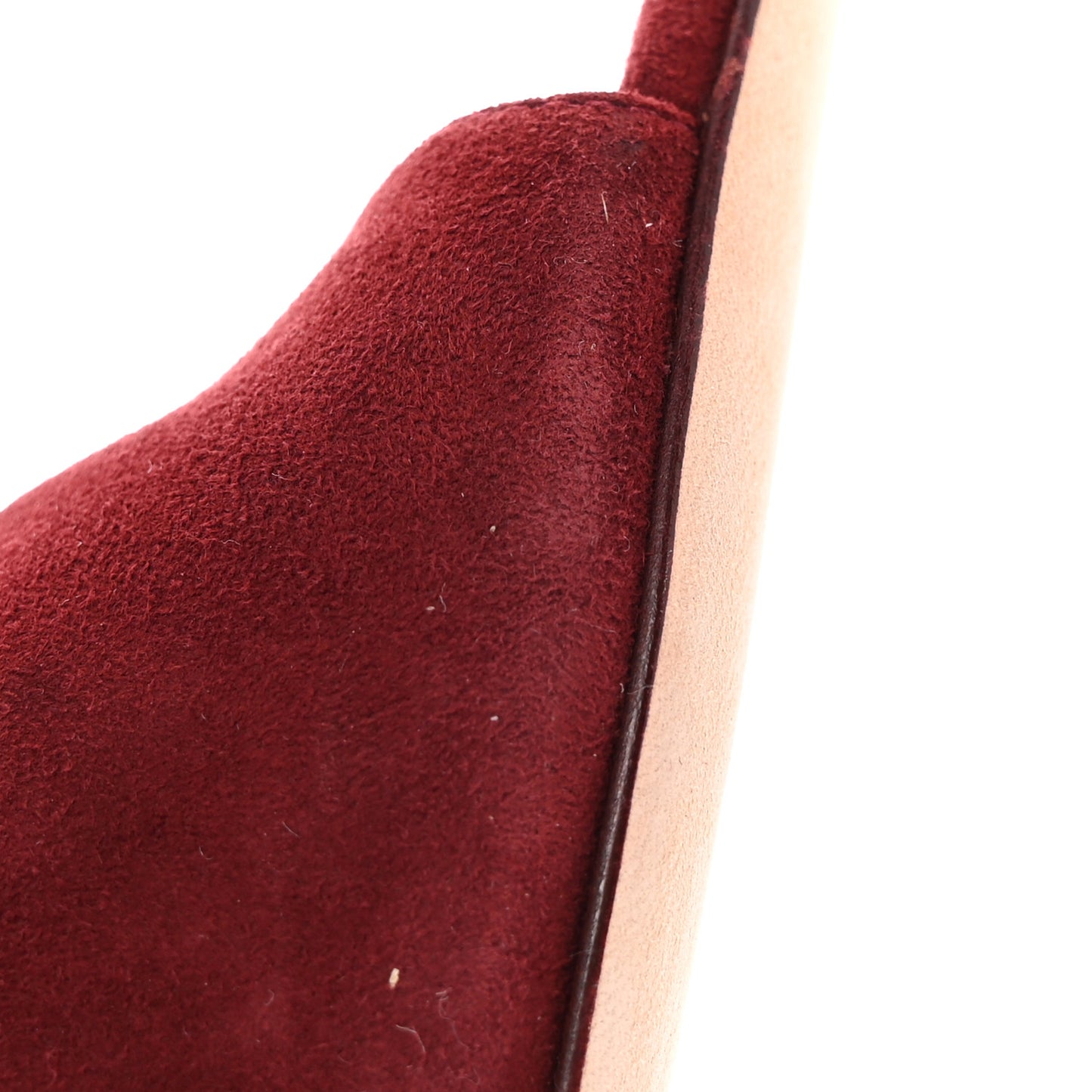 Suede Drift Cutout Peep Toe Ankle Boot 38.5 Burgundy