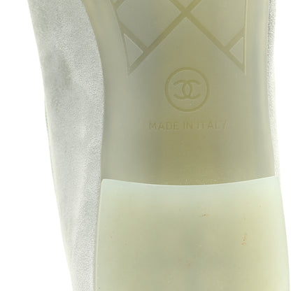 Chanel Suede Cap Toe CC Ballerina Flats 38 Light Green Green 7 of 10