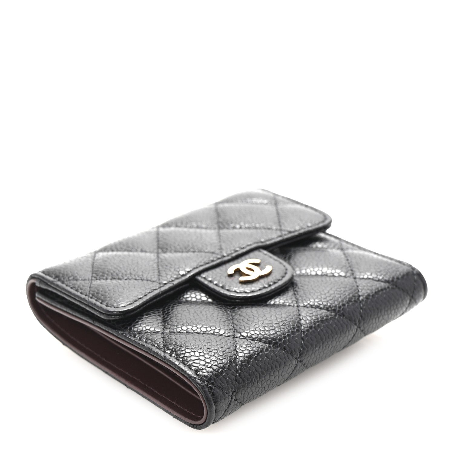 Chanel Caviar Quilted Compact Flap Wallet Black 4 of 8