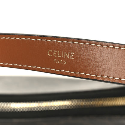 Celine Triomphe Canvas Calfskin Ava Shoulder Bag Tan 6 of 11