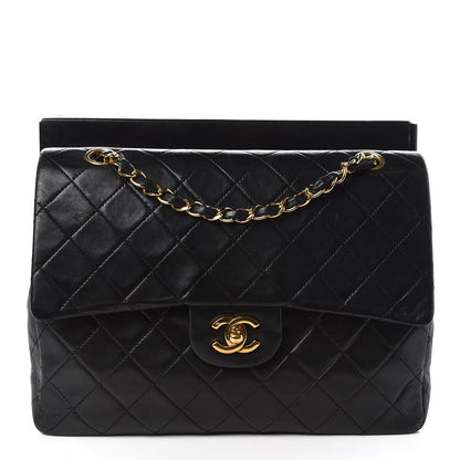 Chanel Lambskin Quilted Medium Double Flap Black 10 of 10