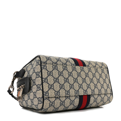 Gucci GG Supreme Monogram Web Small Ophidia Top Handle Bag Beige Blue 4 of 11