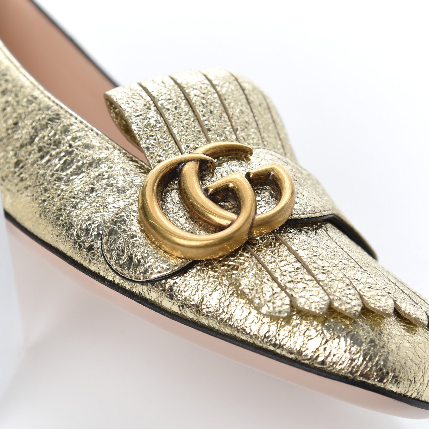 Gucci Galassia GG Marmont Fringe Flats 36.5 Platino 10 of 21