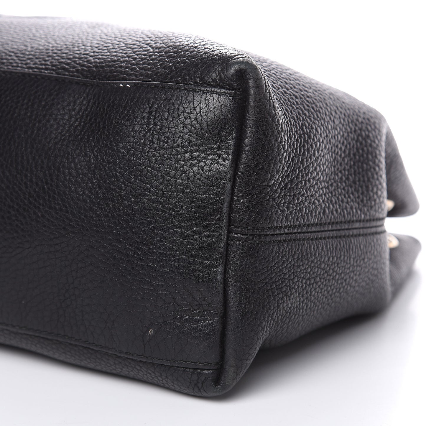 Pebbled Calfskin Medium Soho Chain Shoulder Bag Black