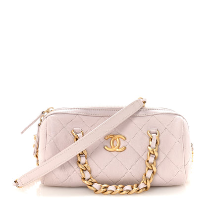Chanel Shiny Lambskin Quilted Small Fashion Therapy Bowling Bag Lilac 1 of 11