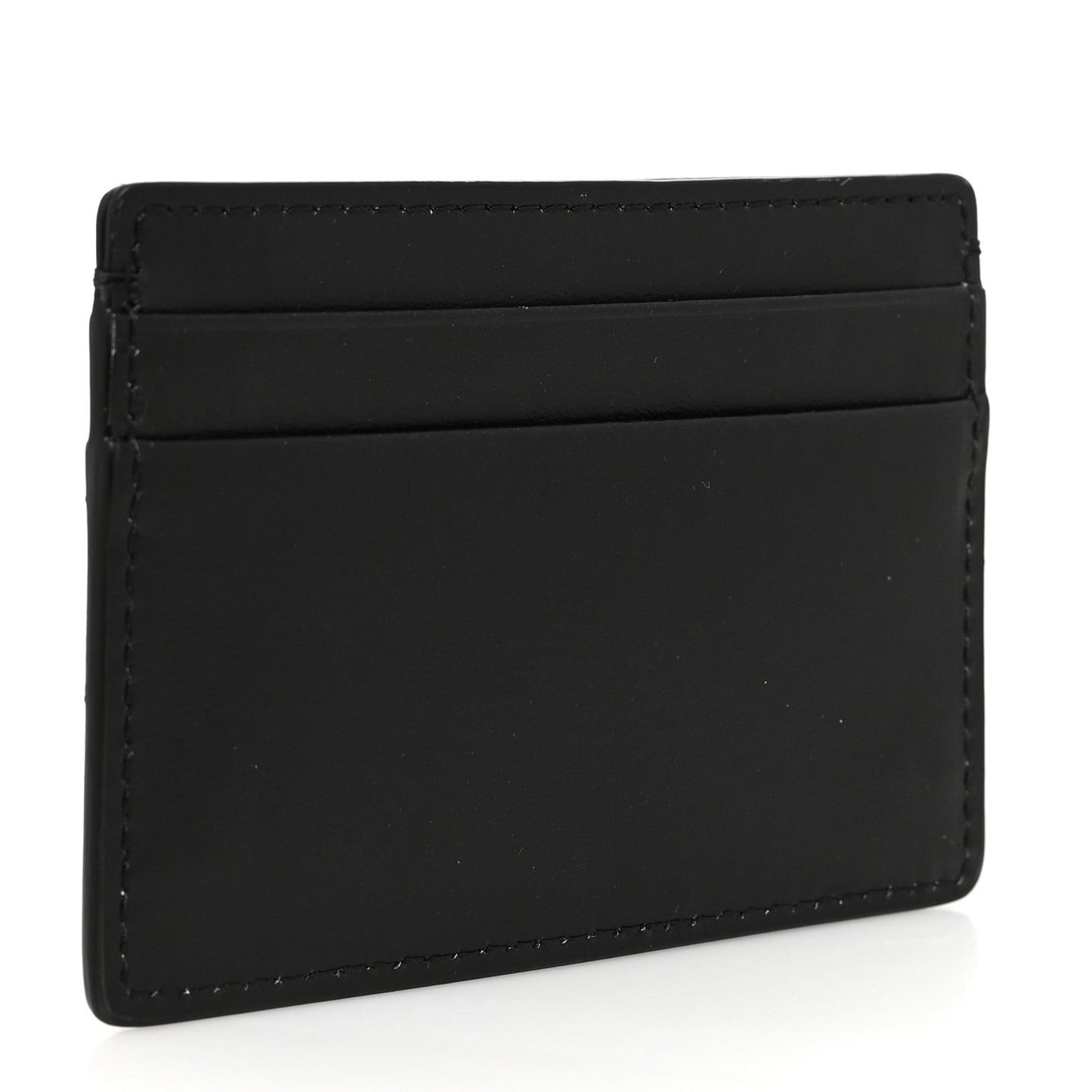Calfskin Logo Card Holder Black