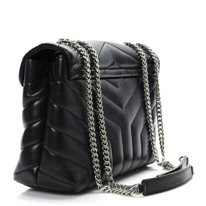 Saint Laurent Calfskin Y Quilted Monogram Small Loulou Chain Satchel Earth 3 of 10