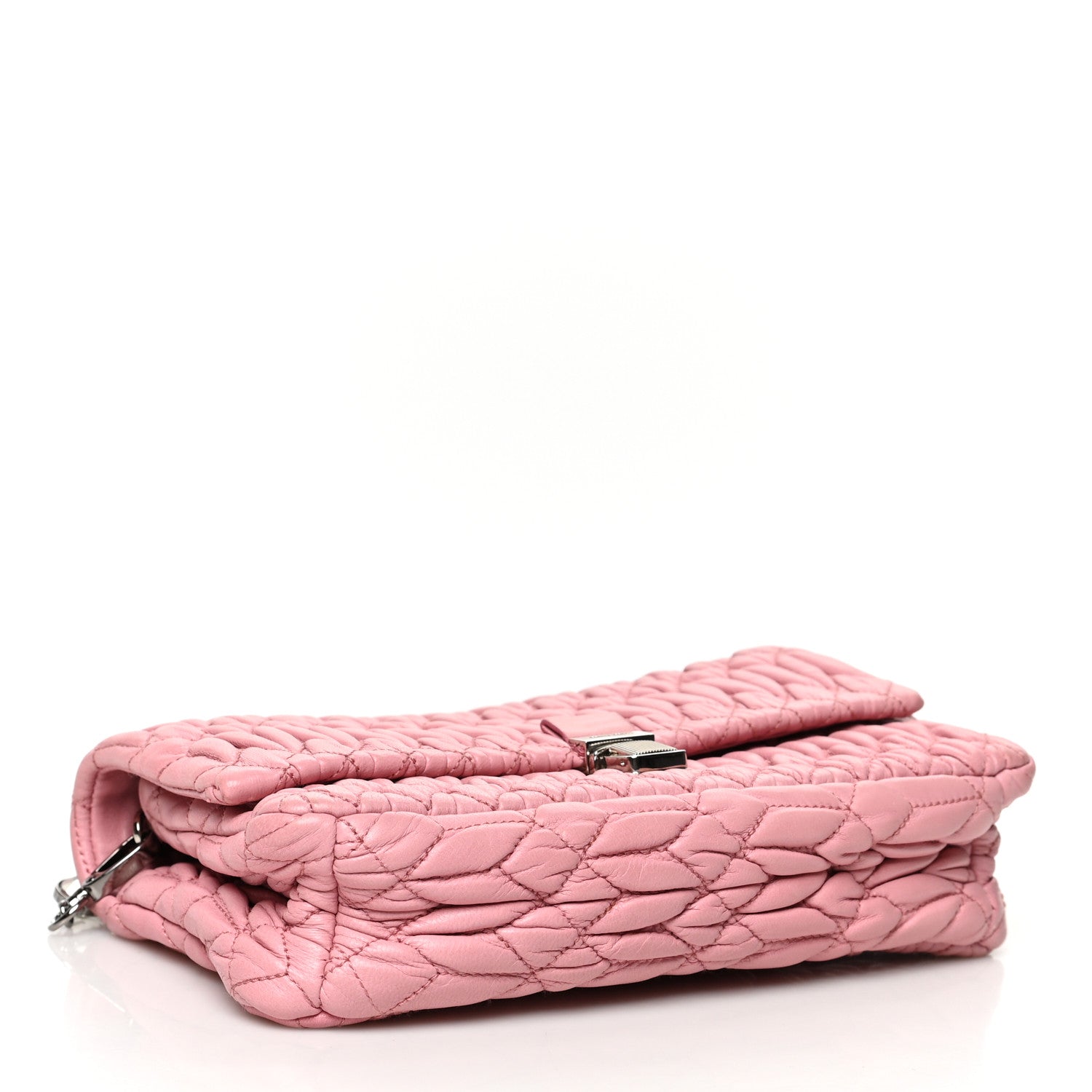 Miu Miu Nappa Matelasse Crystal Shoulder Bag Rosa 3 of 8