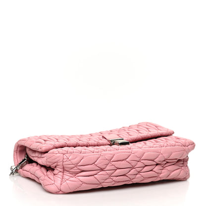 Miu Miu Nappa Matelasse Crystal Shoulder Bag Rosa 3 of 8