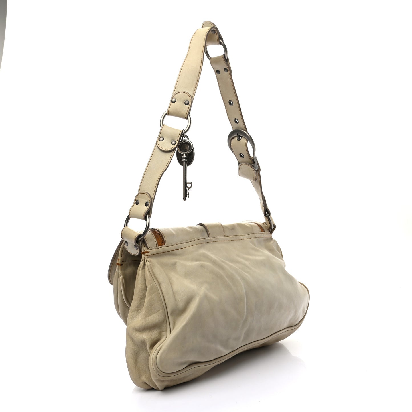 Calfskin Medium Gaucho Double Saddle Bag Ivory