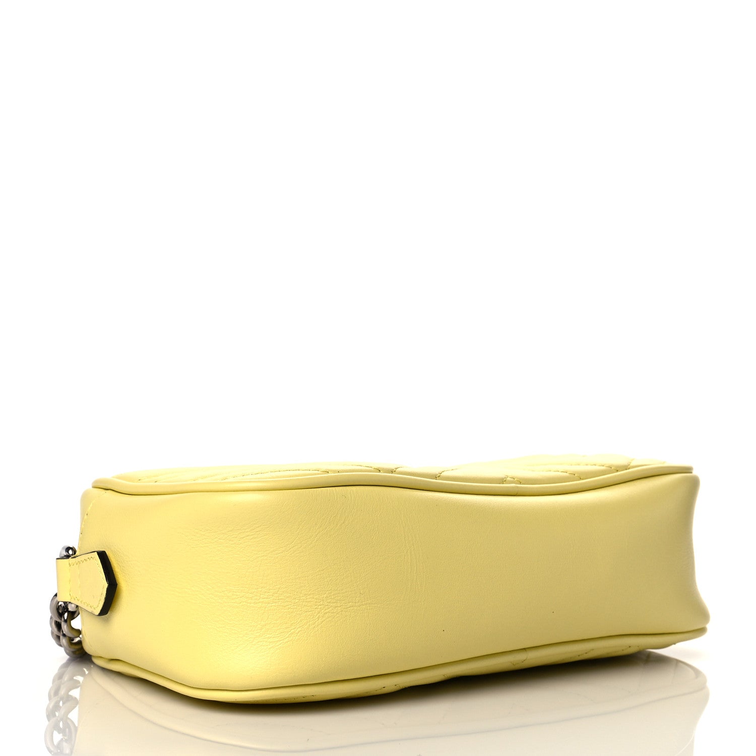 Gucci Calfskin Matelasse Small GG Marmont Chain Shoulder Bag Banana 4 of 11