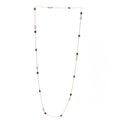 Bulgari 18K Rose Gold Black White Cermet Ceramic B.Zero1 Station Necklace 3 of 6