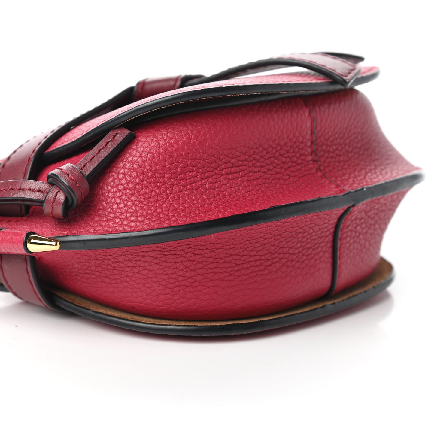 Grained Calfskin Mini Gate Crossbody Bag Raspberry Wine