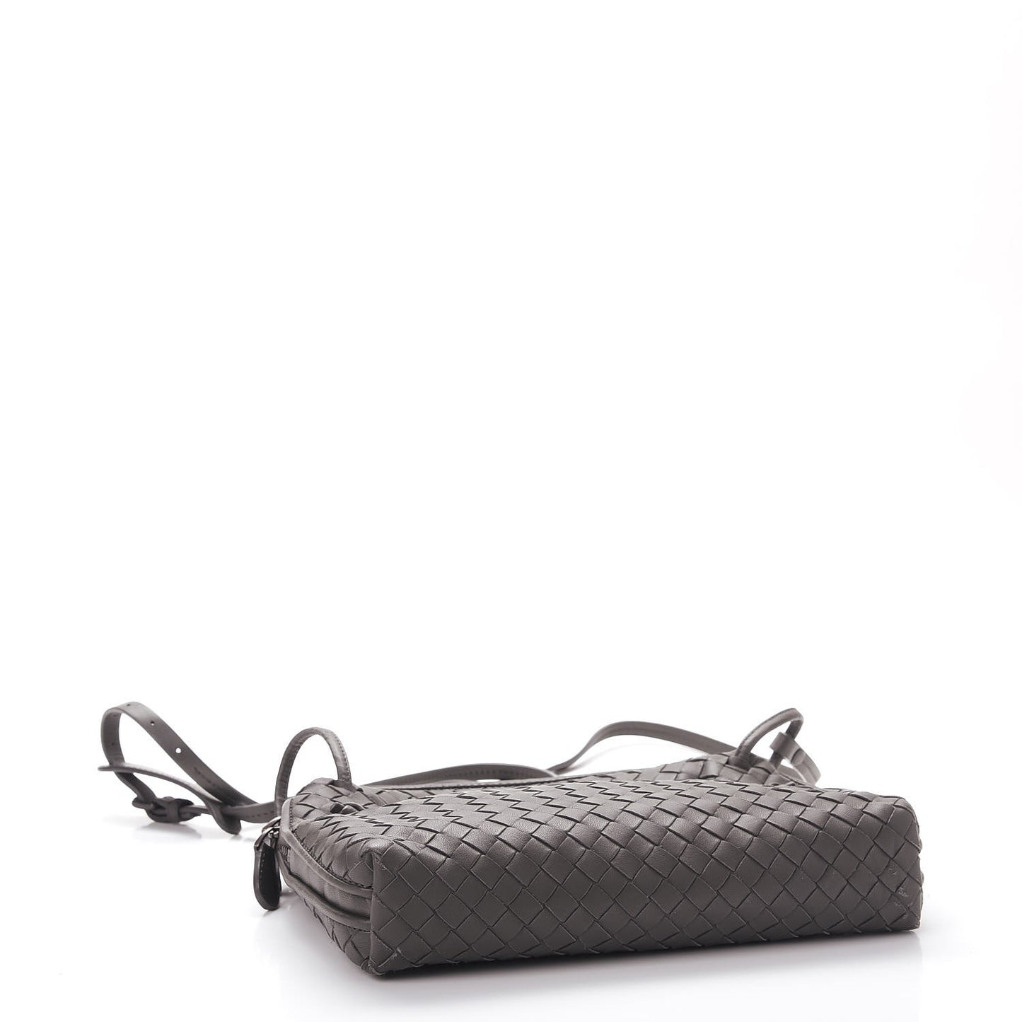 Nappa Intrecciato Pillow Crossbody Messenger Light Grey