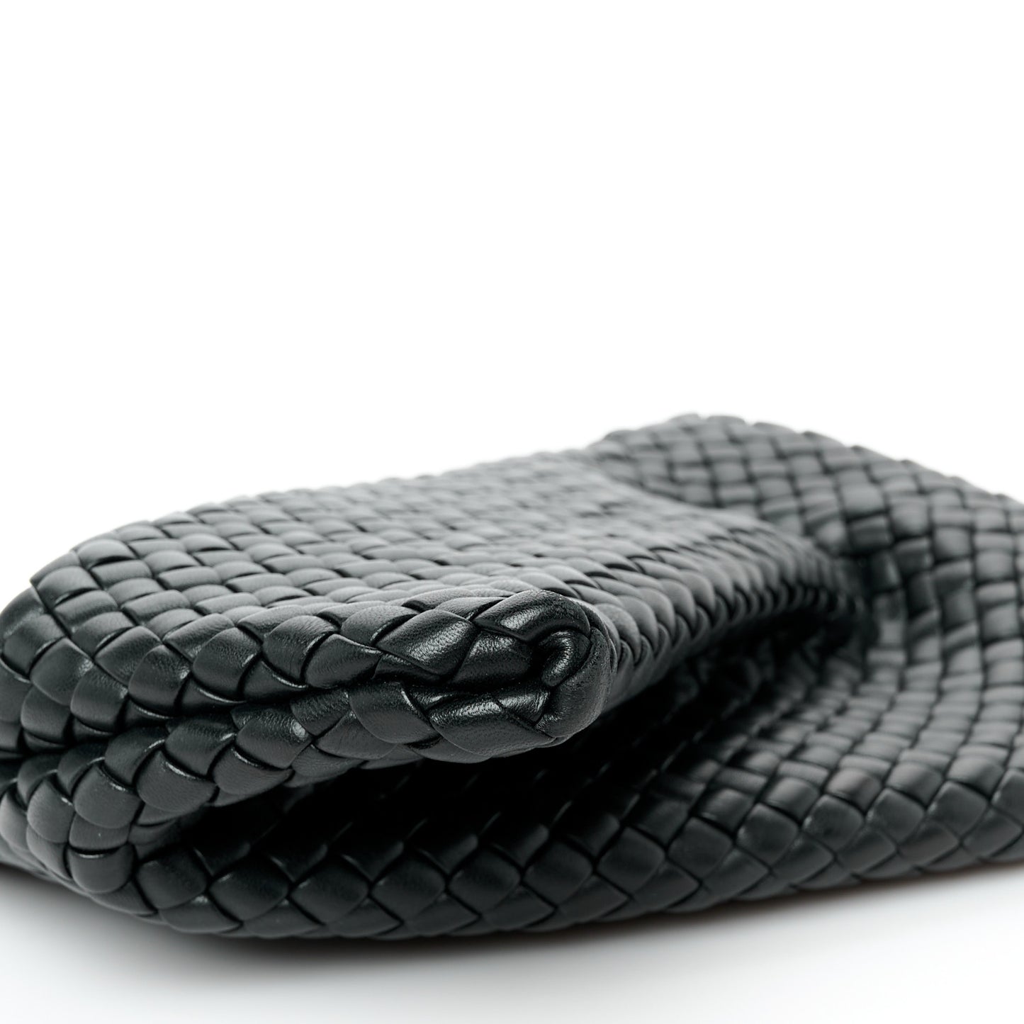 Nappa Intrecciato Crisscross Clutch Black