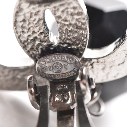 Chanel Ruthenium Bead CC Drop Earrings Black 4 of 5