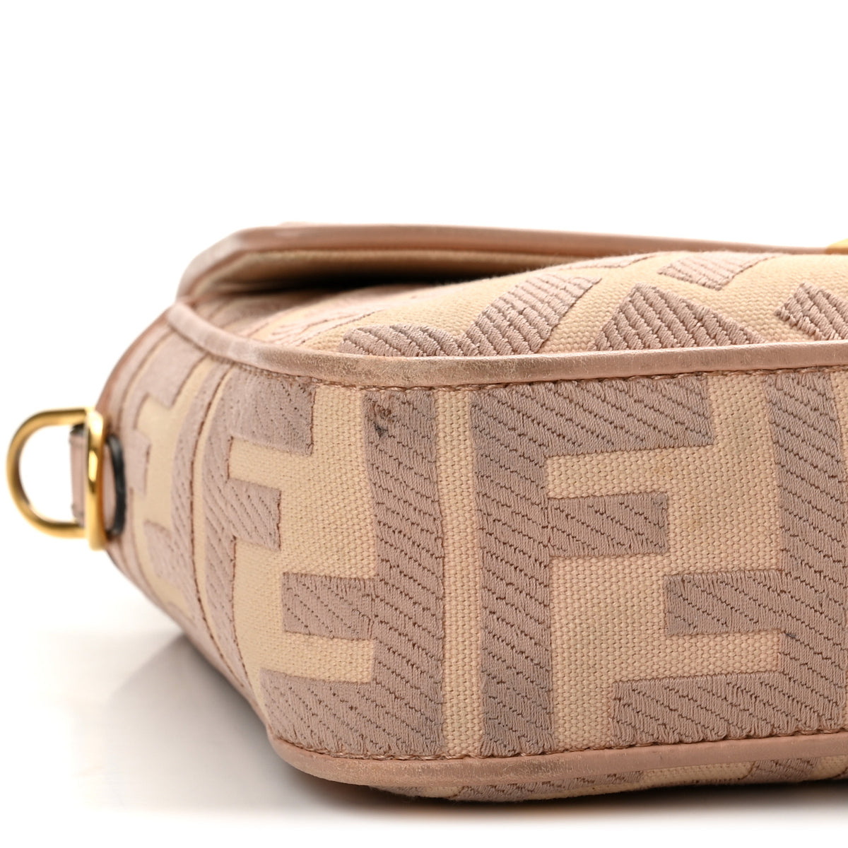 Canvas Vitello King Extra Strap FF Embroidered Baguette Baby Pink