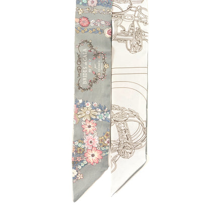 Hermes Silk Brides De Gala En Fleurs Twilly Vert Amande Rose 2 of 3