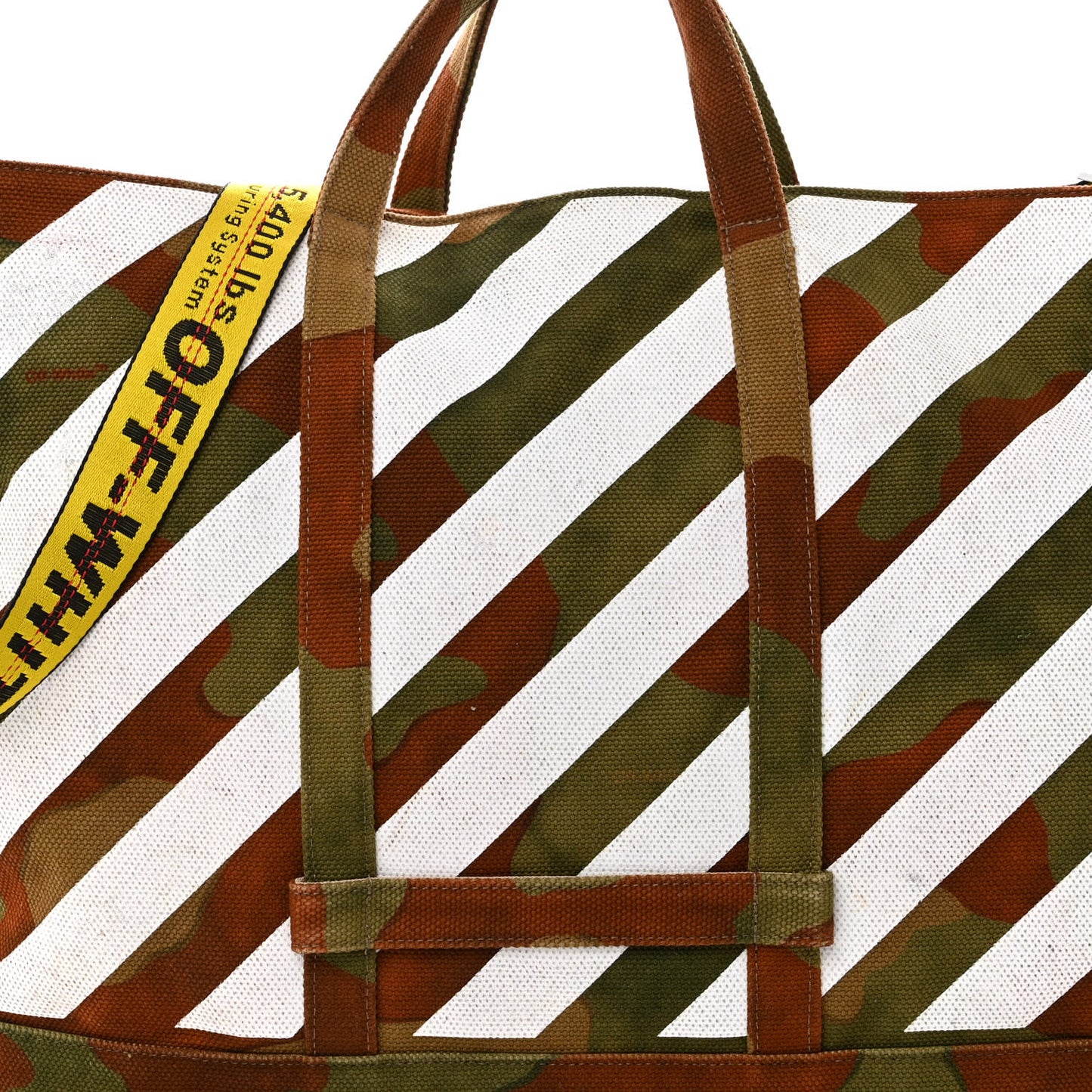 Polyester Striped Diag Camouflage Tote Multicolor